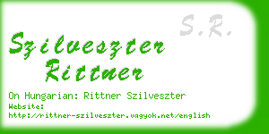 szilveszter rittner business card